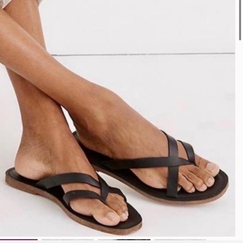 Madewell boardwalk flip flop sandals black
